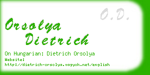 orsolya dietrich business card